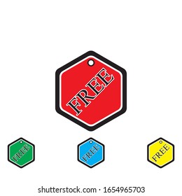 free tag icon template illustration design logo and symbol icon vector