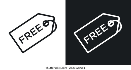 Icono de etiqueta gratis en color negro de línea delgada. ilustración de símbolos de Vector simple plano.