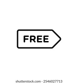 Free tag icon Thin line art isolated