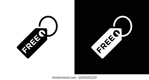 Free tag icon Vector in flat style. Collection silhouettes