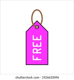 Free Tag icon. Vector illustration style is flat iconic symbol on white background. color editable