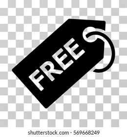 Free Tag icon. Vector illustration style is flat iconic symbol, black color, transparent background. Designed for web and software interfaces.