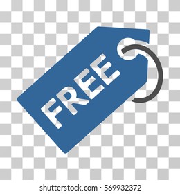 Free Tag icon. Vector illustration style is flat iconic bicolor symbol, cobalt and gray colors, transparent background. Designed for web and software interfaces.