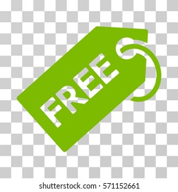 Free Tag icon. Vector illustration style is flat iconic symbol, eco green color, transparent background. Designed for web and software interfaces.