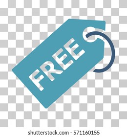 Free Tag icon. Vector illustration style is flat iconic bicolor symbol, cyan and blue colors, transparent background. Designed for web and software interfaces.