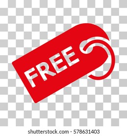 Free Tag icon. Vector illustration style is flat iconic symbol, red color, transparent background. Designed for web and software interfaces.
