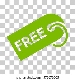 Free Tag icon. Vector illustration style is flat iconic symbol, eco green color, transparent background. Designed for web and software interfaces.