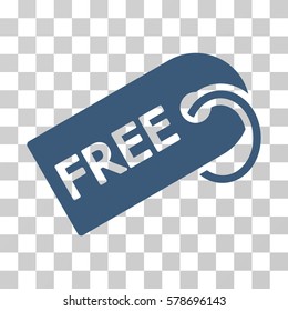 Free Tag icon. Vector illustration style is flat iconic symbol, blue color, transparent background. Designed for web and software interfaces.
