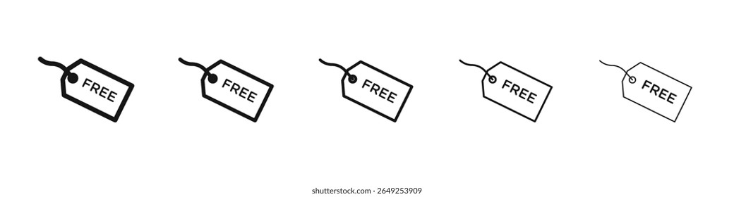 ícone de tag livre vetor contorno definir sinal de ilustração