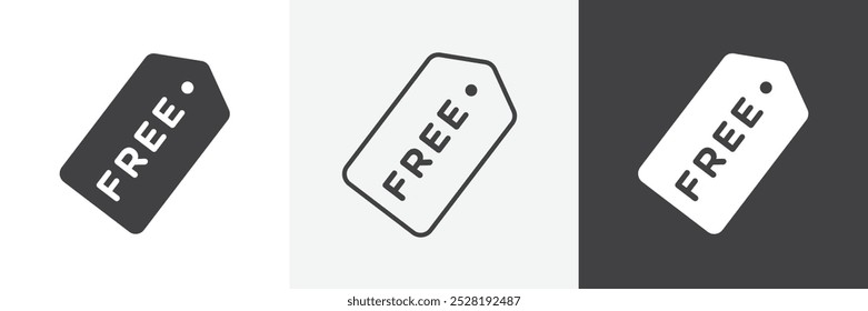 Free tag icon.Trendy modern flat linear vector illustration on white background.