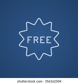 Kostenloses Tag-Line-Symbol für Web-, Mobil- und Infografiken. Vektorhellblaue Symbol einzeln auf blauem Hintergrund.
