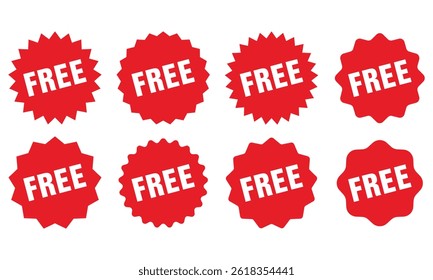 free Tag red, Sale Icon, Sticker, Deal Label vector template