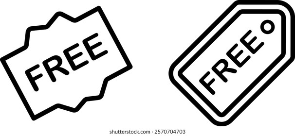 "Free Tag Vector Icon Set: Simple and Modern Designs for Offers, Discounts, and Promotional Projects"