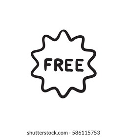 Free tag vector sketch icon isolated on background. Hand drawn Free tag icon. Free tag sketch icon for infographic, website or app.