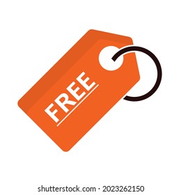 Free Tags Icons. Vector illustration style is flat icon two color symbol, intensive orange and black color, transparent background.