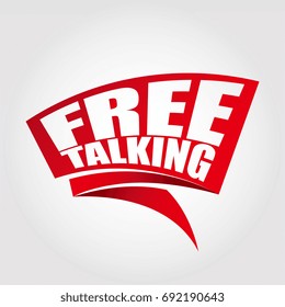 FREE TALKING labels banners