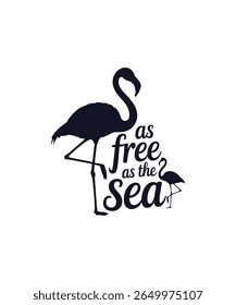 Tão livre como o mar tipografia Tshirt Design impressão pronto arquivo Baixar 