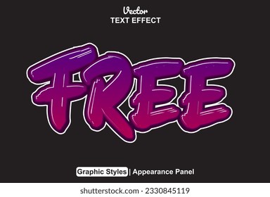 Free text effect with purple graphic style and editable.