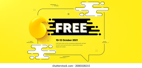 Free Text. Quote Chat Bubble Background. Special Offer Sign. Sale Promotion Symbol. Free Quotation Chat Message. Text Frame Banner. 3d Quote. Vector