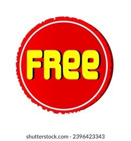 free text red circular sale tag for business