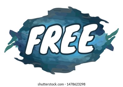 Free. Free Text Vector With Brush Effect on Background. 
