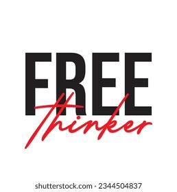 free thinker text on white background.