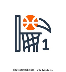 Free Throw of Basketball Vector Icon