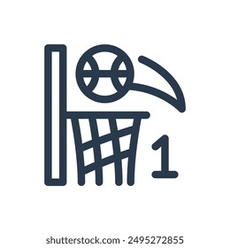 Free Throw of Basketball Vector Icon