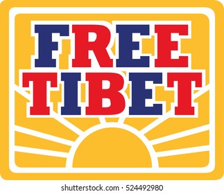 Free Tibet With Flag