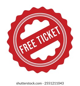 Free Ticket Rubber stamp design vector 
