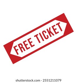 Free Ticket Rubber stamp design vector 