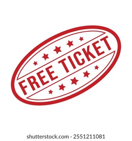 Free Ticket Rubber stamp design vector 
