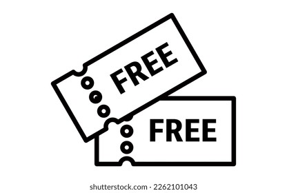Free ticket and free trial icons