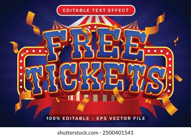 free tickets 3d text effect and editable text effect with tent and border show