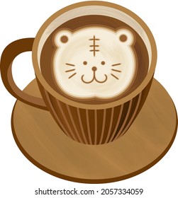 free tiger latte art clipart