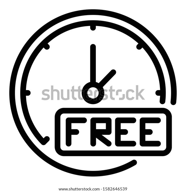 Free\
time delivery parcel icon. Outline free time delivery parcel vector\
icon for web design isolated on white\
background