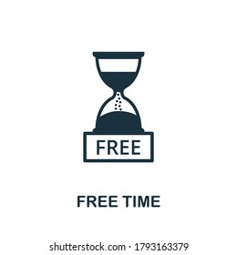 Free Time icon. Creative element sign from business technology collection. Monochrome Free Time icon for templates, infographics and more.