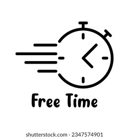 Free Time Icon, Time And Date Symbol, Calendar Icon, Spare, Hobby, Fast Delivery Truck, Transportation, User Interface, Shipment, Activities Vector Illustration