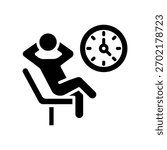 Free Time Icon Glyph Vector Illustration