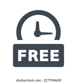 Free time icon. Gray vector graphics.