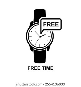 Free time icon isolated on background vector illustration.