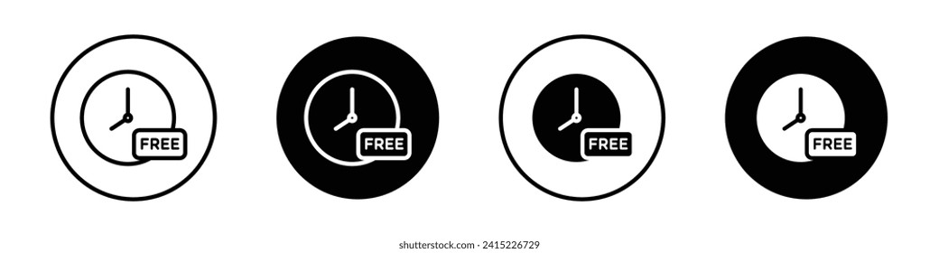 Free time icon set. Man in Office Free Time vector symbol in a black filled and outlined style. Man in Rest Time Sign.