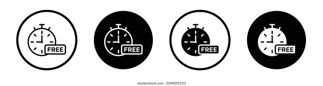 Free time icon set. rest time vector symbol in black filled and outlined style.