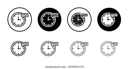 Free time icon Thin line flat illustration