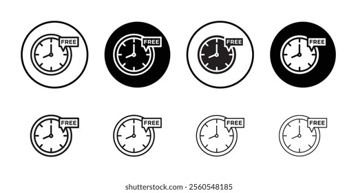 Free time icon Thin line flat illustration