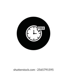 Free time icon Vector flat thin line illustration