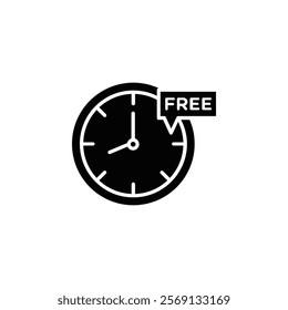 Free time icon Vector flat thin line illustration