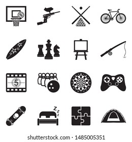 Free Time Icons. Black Flat Design. Vector Illustration.