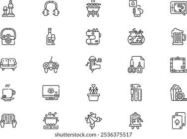 Free time icons collection ist eine Vektorgrafik mit editierbarem Strich.