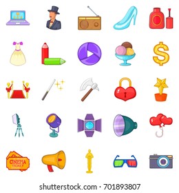 Free time icons set. Cartoon set of 25 free time vector icons for web isolated on white background